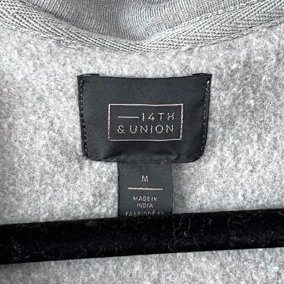 14th & Union Mens Quarter Zip Grey Long Sleeve New Pullover Sweater Medium - Picture 3 of 8